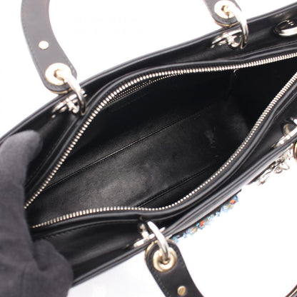 Dior Handbag Lady Dior Large Patch 2-Way Black Multi Leather Lady Dior Tote