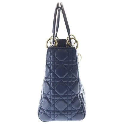 Dior Monsieur Lady Leather Cannage Gold Handbag Navy Blue