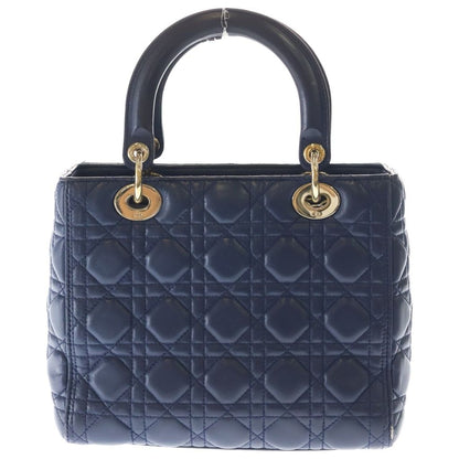 Dior Monsieur Lady Leather Cannage Gold Handbag Navy Blue