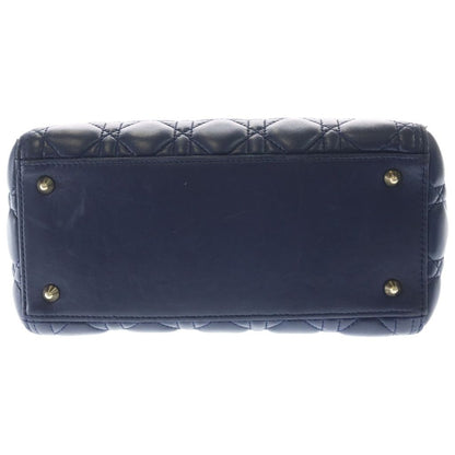 Dior Monsieur Lady Leather Cannage Gold Handbag Navy Blue