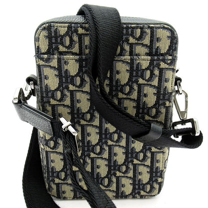 Dior Oblique Messenger Pouch Jacquard Handbag Navy Gray Beauty