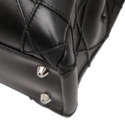 Dior Cannage Granville Chain Handbag Black Leather