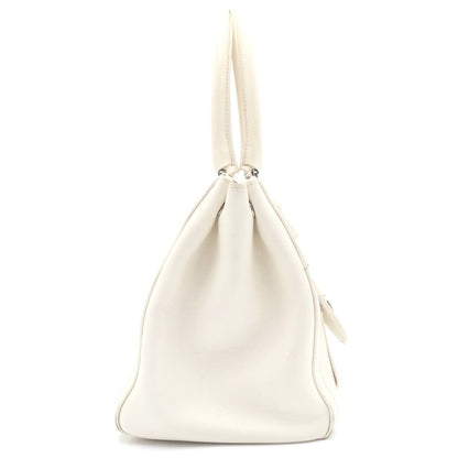Dior Handbag White Leather Silver
