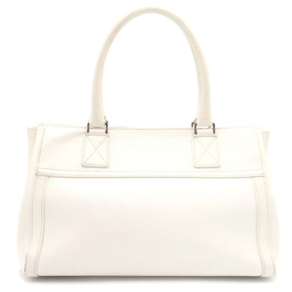 Dior Handbag White Leather Silver