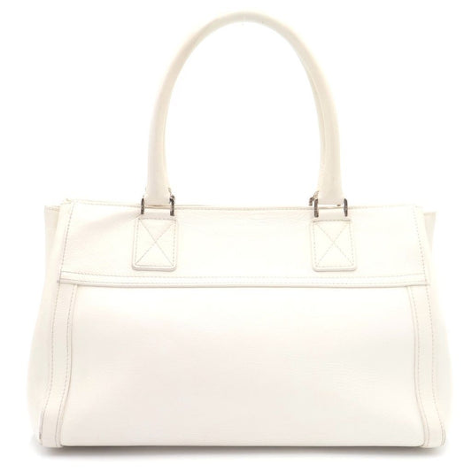 Dior Handbag White Leather Silver