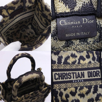 Dior Book Tote Mini Leopard Vertical Handbag 2-Way Gold