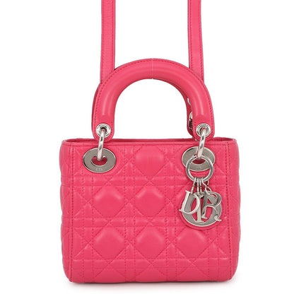 Dior Handbag Cannage Lady Mini Leather 2-Way