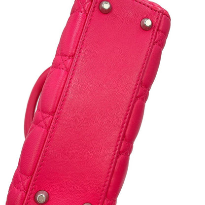 Dior Handbag Cannage Lady Mini Leather 2-Way