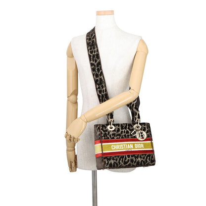Dior Handbag Light Velvet 2-Way Leopard