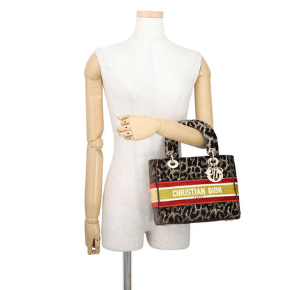 Dior Handbag Light Velvet 2-Way Leopard
