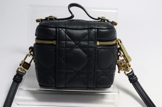 Dior Cannage Lambskin Shoulder Vanity Bag Handbag