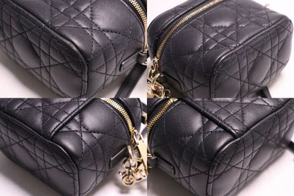 Dior Cannage Lambskin Shoulder Vanity Bag Handbag