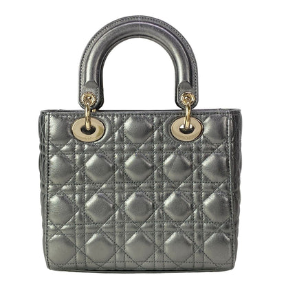 Dior Handbag Lady MY Abcdior Bag Small Metallic Gray
