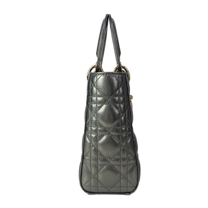 Dior Handbag Lady MY Abcdior Bag Small Metallic Gray