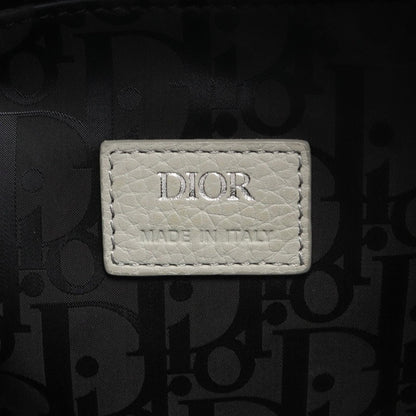 Dior Handbag Saddle Soft Bag 2-Way Gray Leather