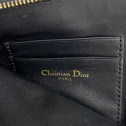 Dior Pochette Cannage Leather Black Gold Handbag