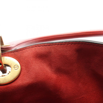 Dior Handbag Lady Dior 2-Way Red Leather Lady Dior Studs Tote