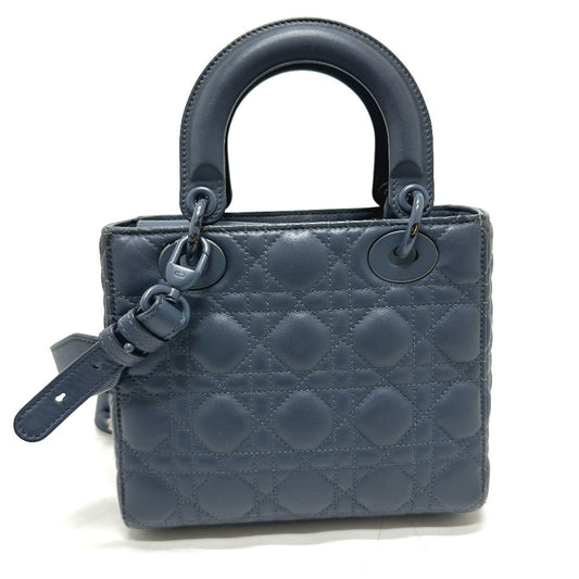 Dior Handbag lambskin blue Lady Dior