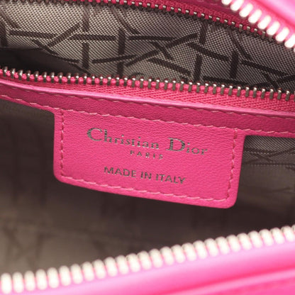 Dior Handbag Lady Cannage Fuchsia Pink Leather 2-Way Tote