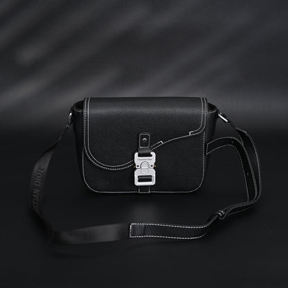 Dior Saddle Crossbody Bag – Black Grained Calfskin with Silver-Tone Hardware