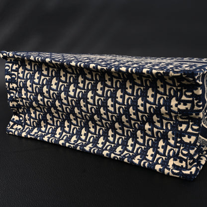 Christian Dior Large Book Tote – Blue Oblique Embroidery