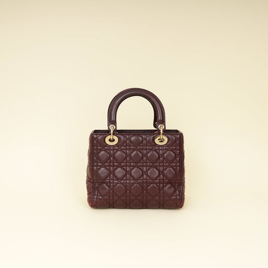 Dior Lady Dior Burgundy Handbag Style 3