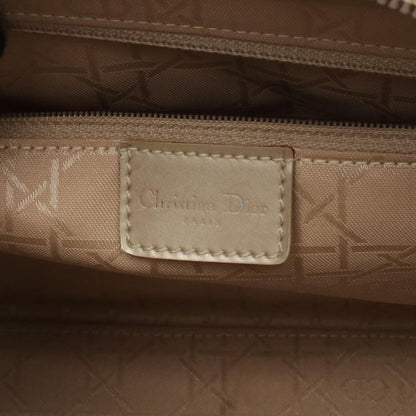 Dior Handbag Maris Pearl Beige Patent Leather 2-Way
