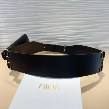 cd saddle belt with pouch black calfskin