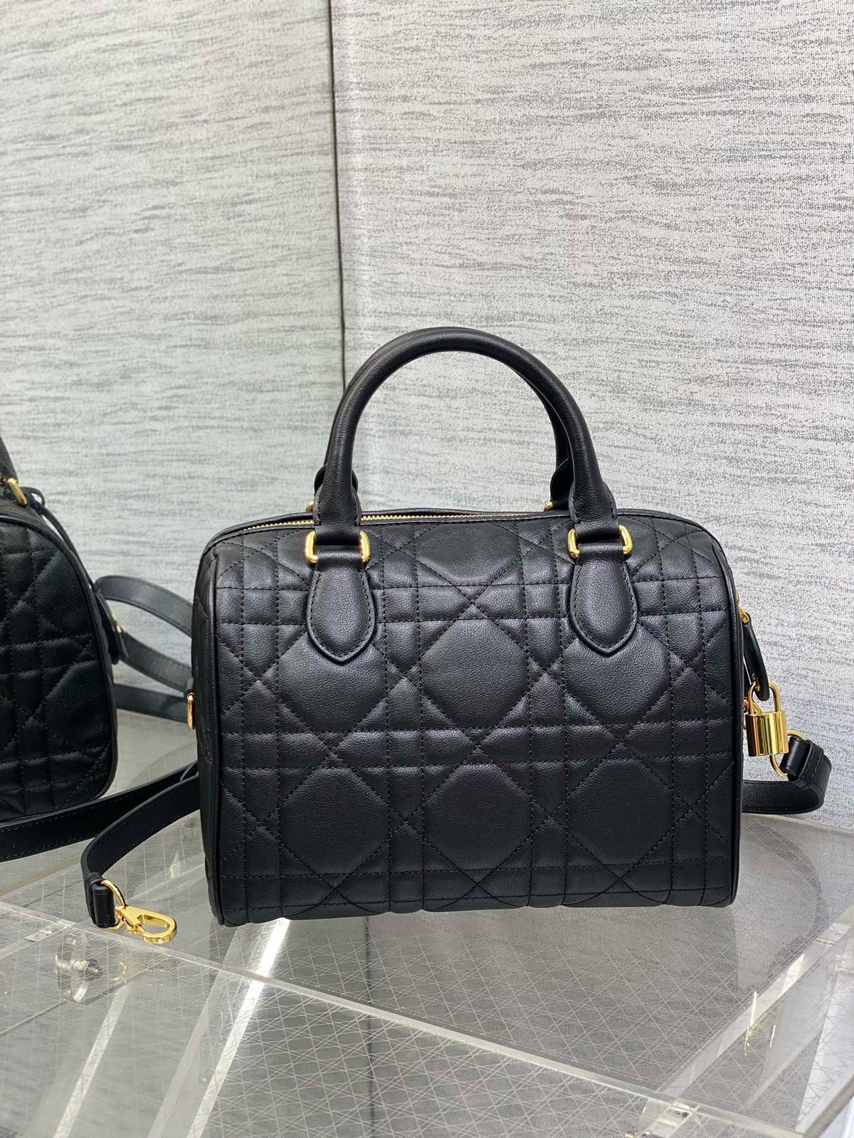 cd groove 25cm black calfskin gold hardware
