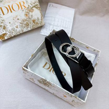 Dior CD Buckle Belt Black Leather