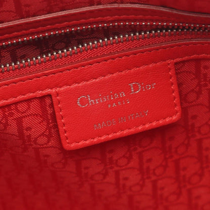 Dior Handbag Lady Large Cannage Red Leather 2-Way