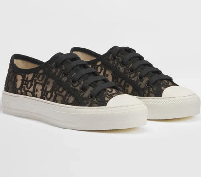 Dior 2026 Oblique Embroidered Black Mesh Leather