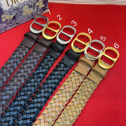 Dior 2026 Braided Belt 35mm Lambskin