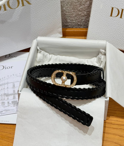 Dior 2026 Hand-woven Calfskin Belt 20mm With Braided Rope Trim
