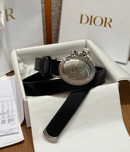 Dior 2026 Médaillon 6cm Belt Buckle 2.5cm Width Smooth Calfskin
