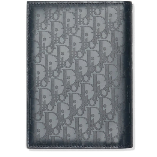 Dior Christian Dior Leather Navy Blue Bifold Passport Card Wallet