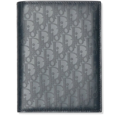 Dior Christian Dior Leather Navy Blue Bifold Passport Card Wallet