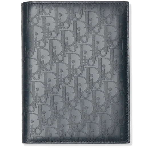 Dior Christian Dior Leather Navy Blue Bifold Passport Card Wallet