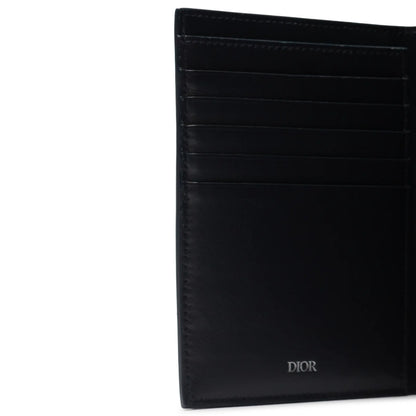 Dior Christian Dior Leather Navy Blue Bifold Passport Card Wallet