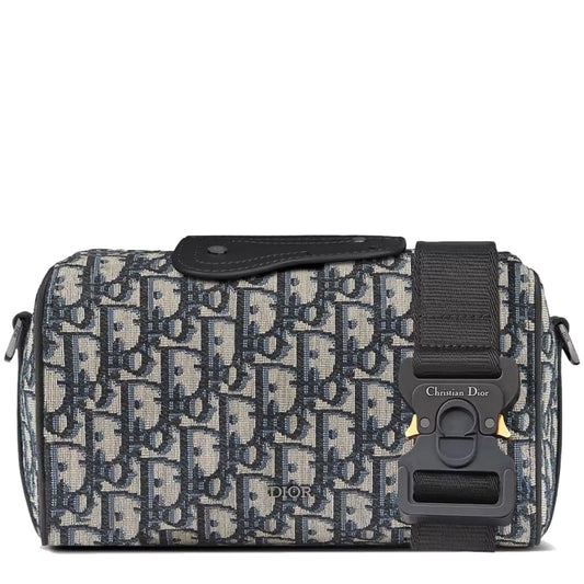 Dior Lingot 22 Oblique Black Beige Messenger Bag