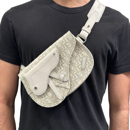Dior Oblique Canvas Saddle Messenger Bag Beige