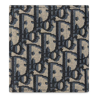 Dior Oblique Jacquard Beige and Black Vertical Bifold Wallet