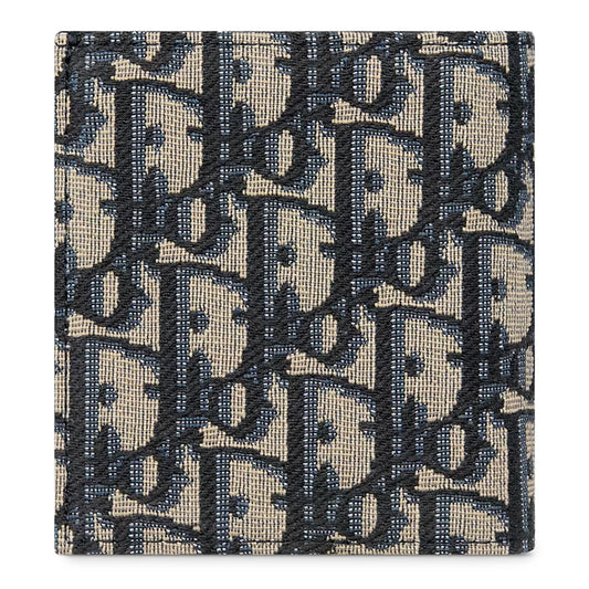 Dior Oblique Jacquard Beige and Black Vertical Bifold Wallet
