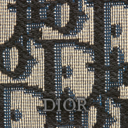 Dior Oblique Jacquard Beige and Black Vertical Bifold Wallet