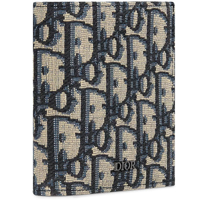 Dior Oblique Jacquard Beige and Black Vertical Bifold Wallet