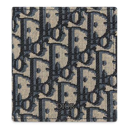 Dior Oblique Jacquard Beige and Black Vertical Bifold Wallet