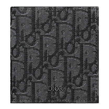 Dior Oblique Jacquard Black Vertical Bifold Wallet