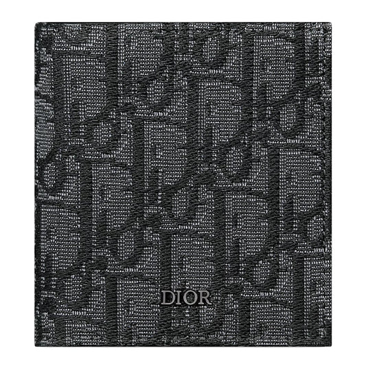 Dior Oblique Jacquard Black Vertical Bifold Wallet
