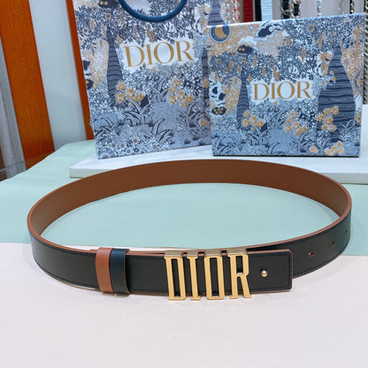 Dior 2026 D-Fence Reversible Belt 3.0cm Calfskin