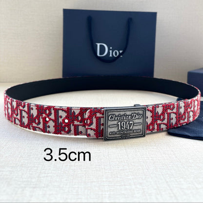 Dior 2026 Montaigne Oblique Belt 35mm Canvas Leather